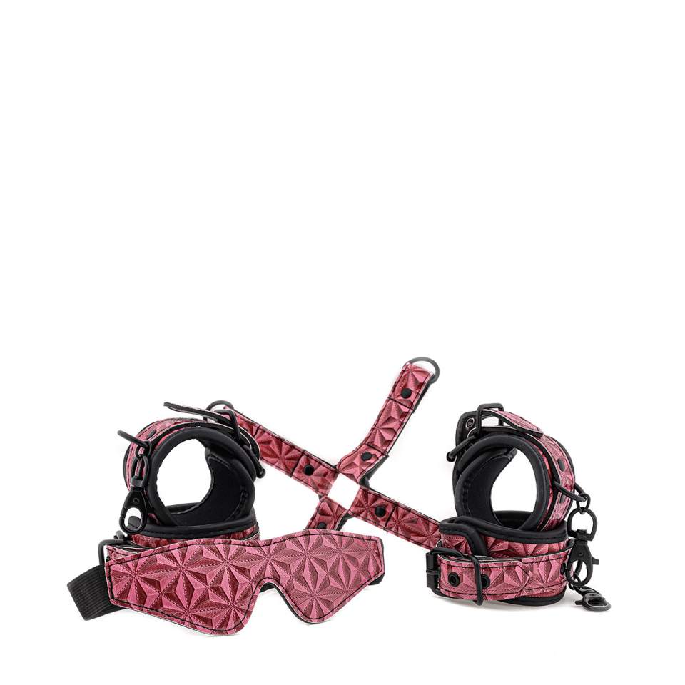 Luksusowy różowy zestaw niewoli BDSM - 4 elementy