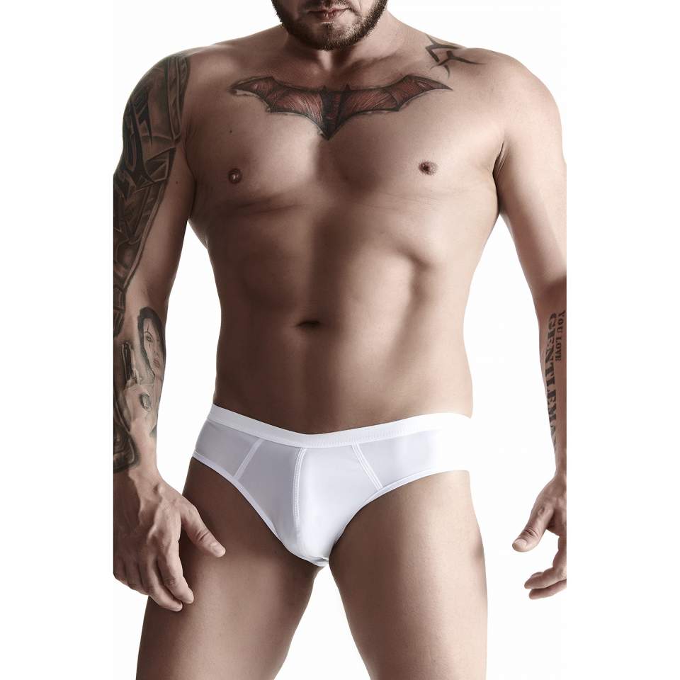 Białe figi typu brazyliany z wetlooka dla mężczyzn