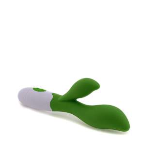 Zielony silikonowy wibrator króliczek - 30 trybów wibracji