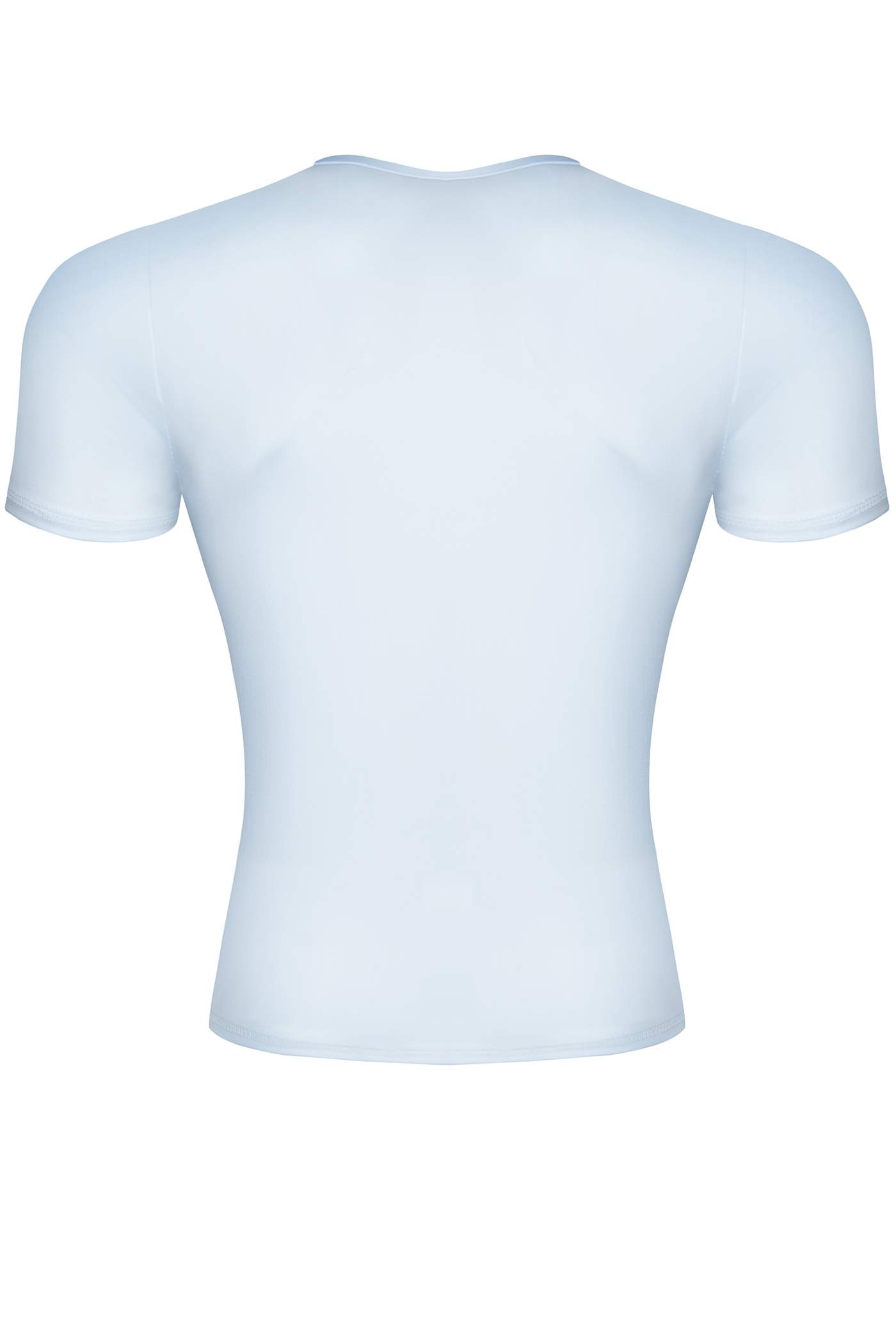 Męska koszulka z wetlooka w białym kolorze wycięta w serek