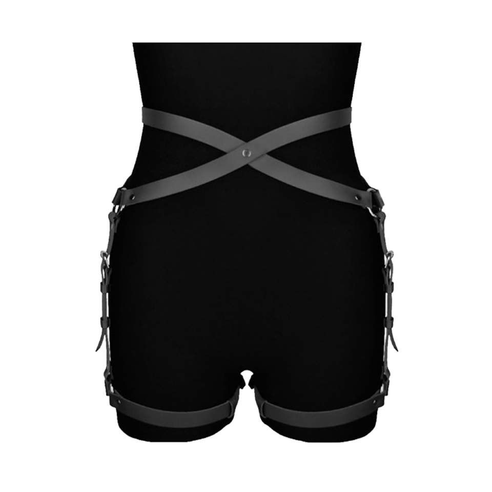 Czarna skórzana uprząż Karess Alisa