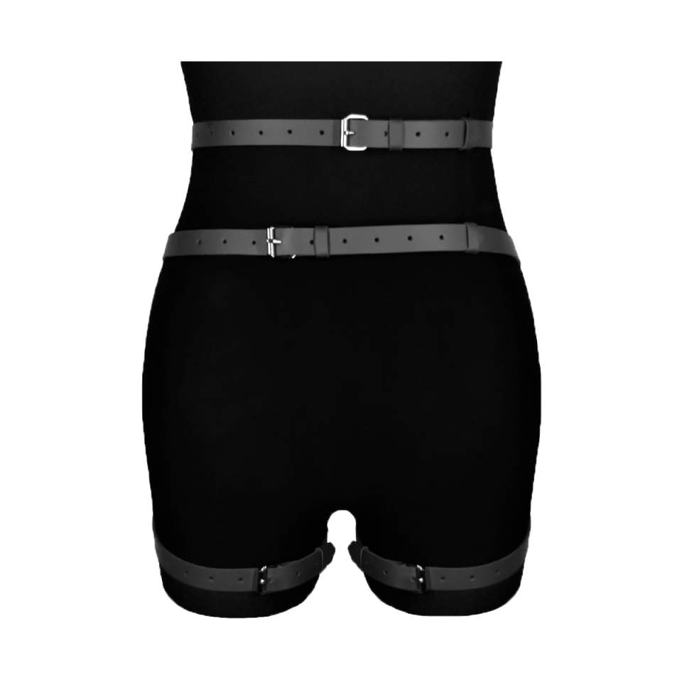 Czarna skórzana uprząż Karess Alisa