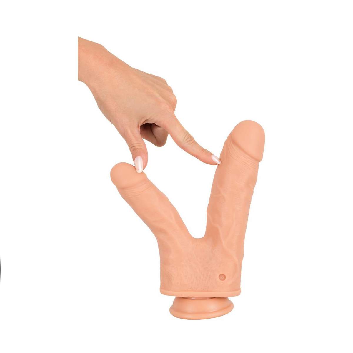 Podwójne dildo waginalno-analne wykonane z silikonu