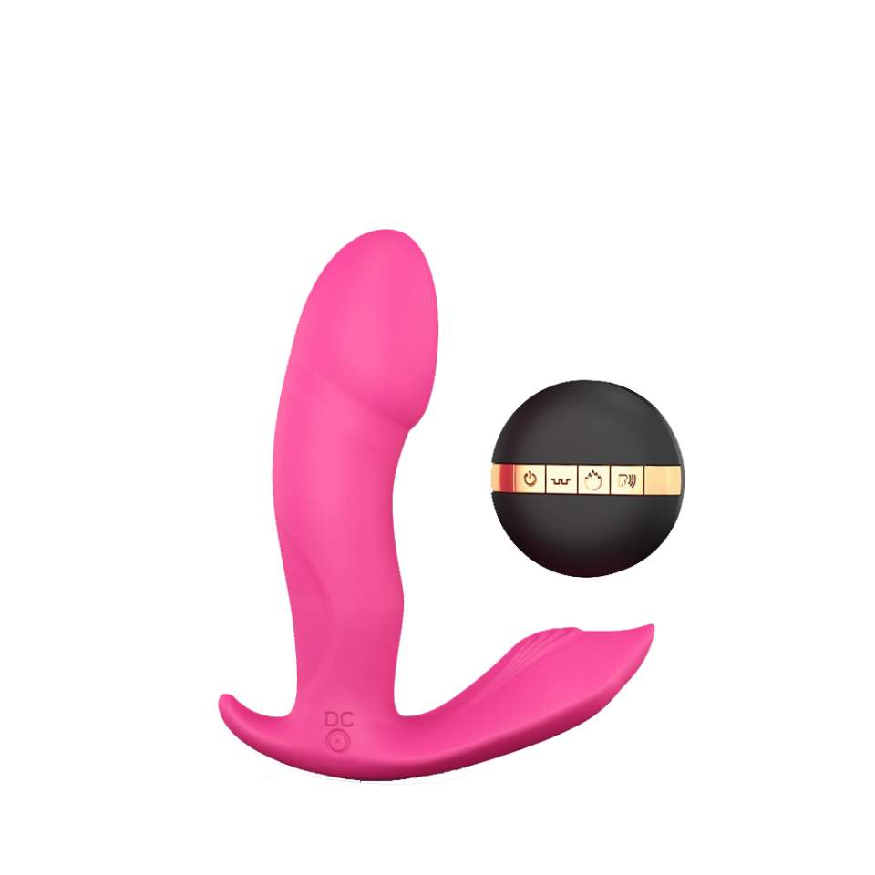 Silikonowy stymulator punktu G i łechtaczki z wibracją i ruchem w kolorze różowym Marc Dorcel