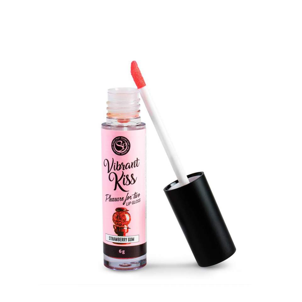 Truskawkowy, stymulujący błyszczyk do ust Secret Play