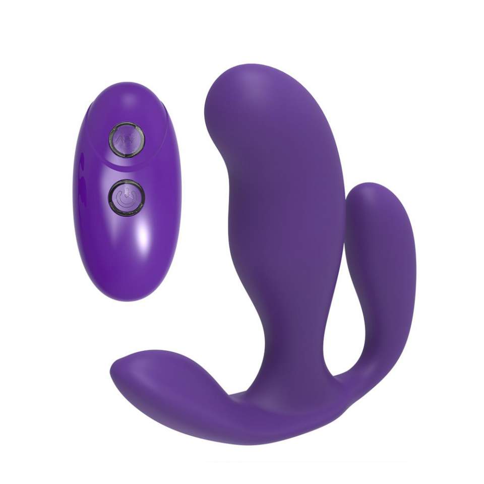 Silikonowy stymulator pochwowo-analny z pilotem