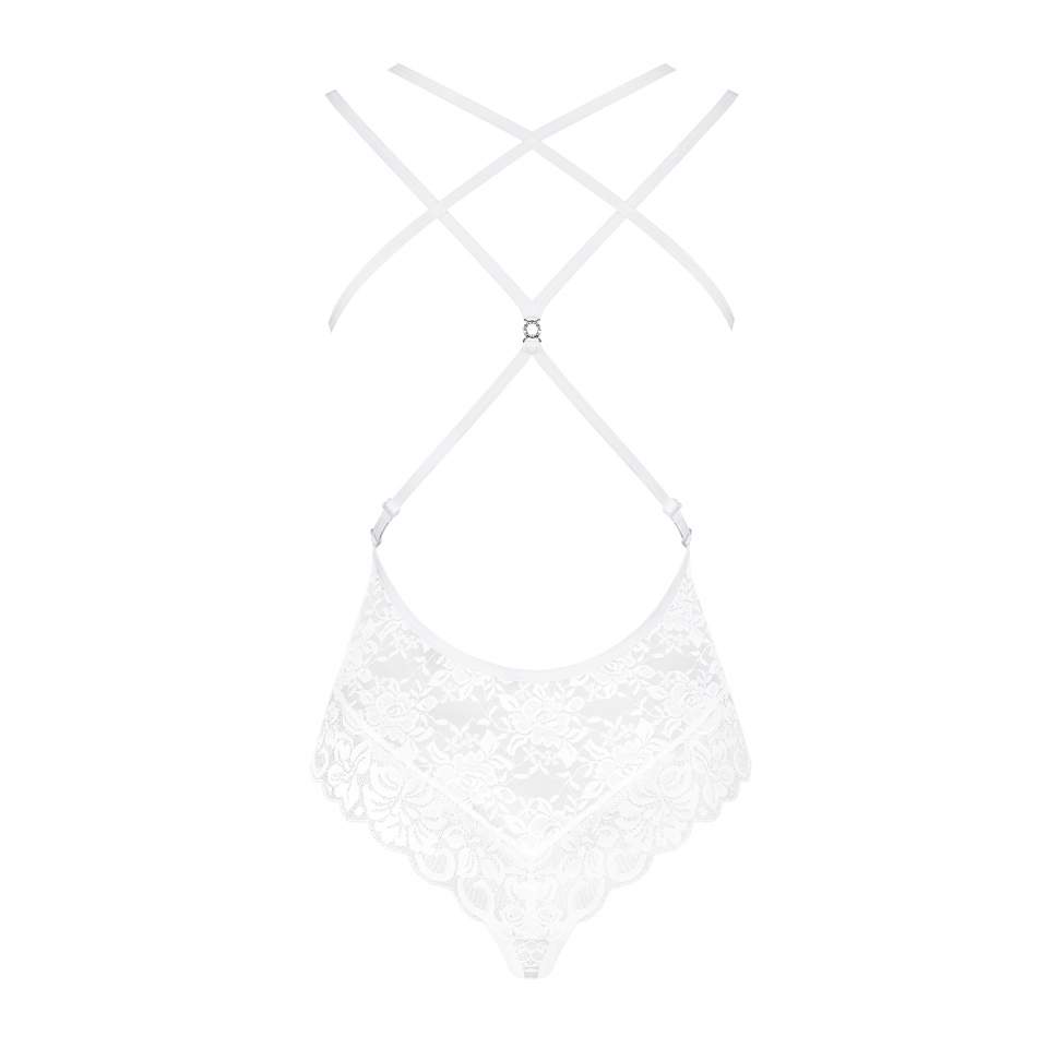 Białe Body Obsessive 860-TED, delikatne i zmysłowe