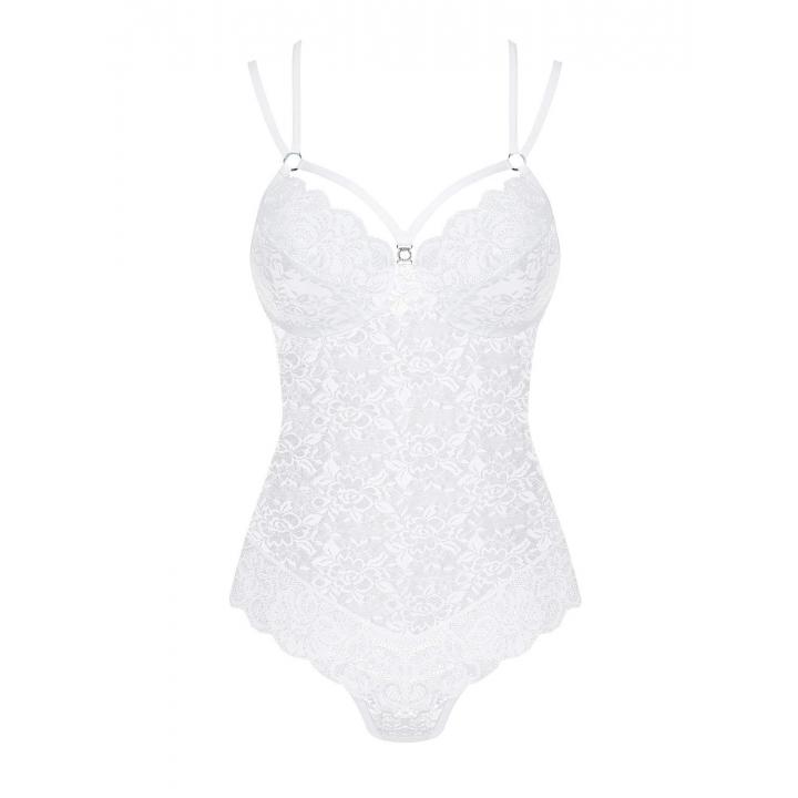 Białe Body Obsessive 860-TED, delikatne i zmysłowe
