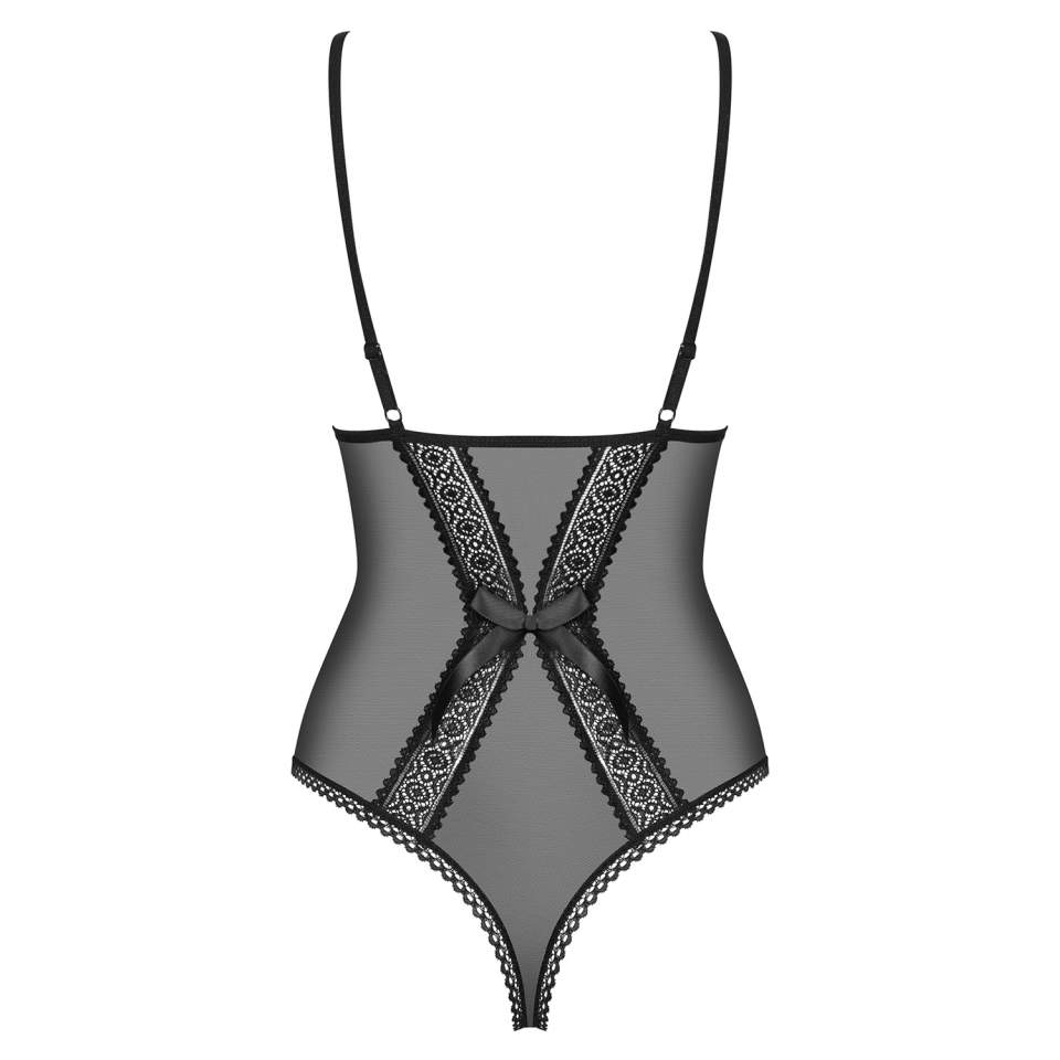 Body Obsessive 862-TED-1, czarne z prześwitującej siateczki