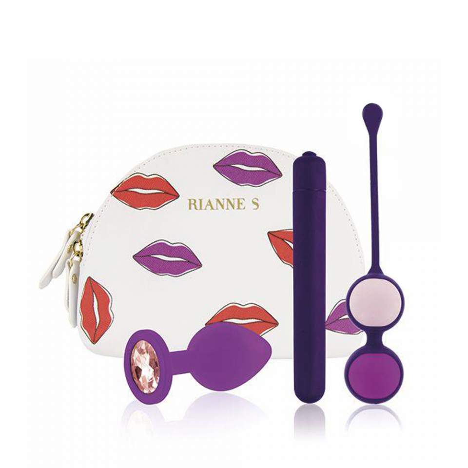 Zestaw gadżetów erotycznych w uroczej kosmetyczce