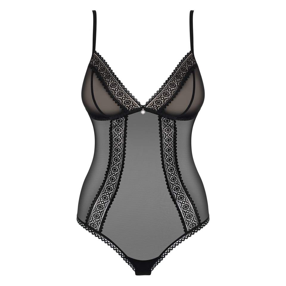 Body Obsessive 862-TED-1, czarne z prześwitującej siateczki