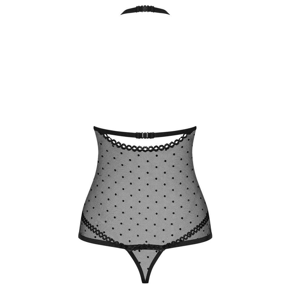 Body Obsessive 876-TED-1, czarne zapinane na szyi