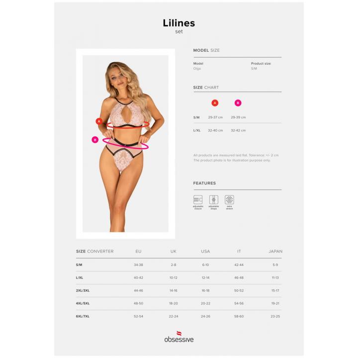 Dwuczęściowy komplet w kolorze bladoróżowym Obsessive Lilines