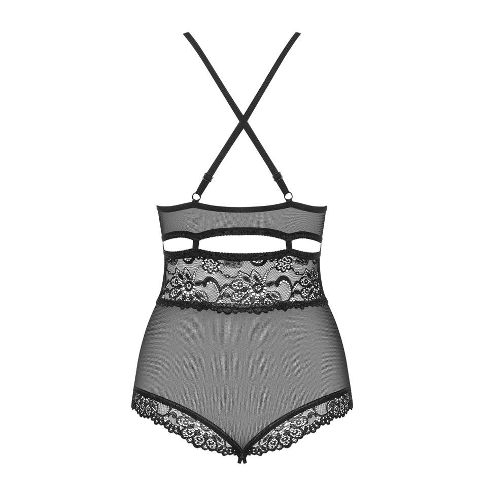 Czarne otwarte Body Obsessive 838-TED-1, wyjątkowo kobiece