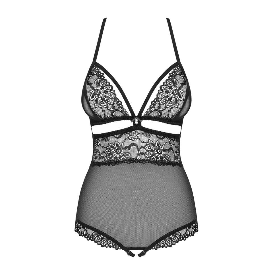 Czarne otwarte Body Obsessive 838-TED-1, wyjątkowo kobiece