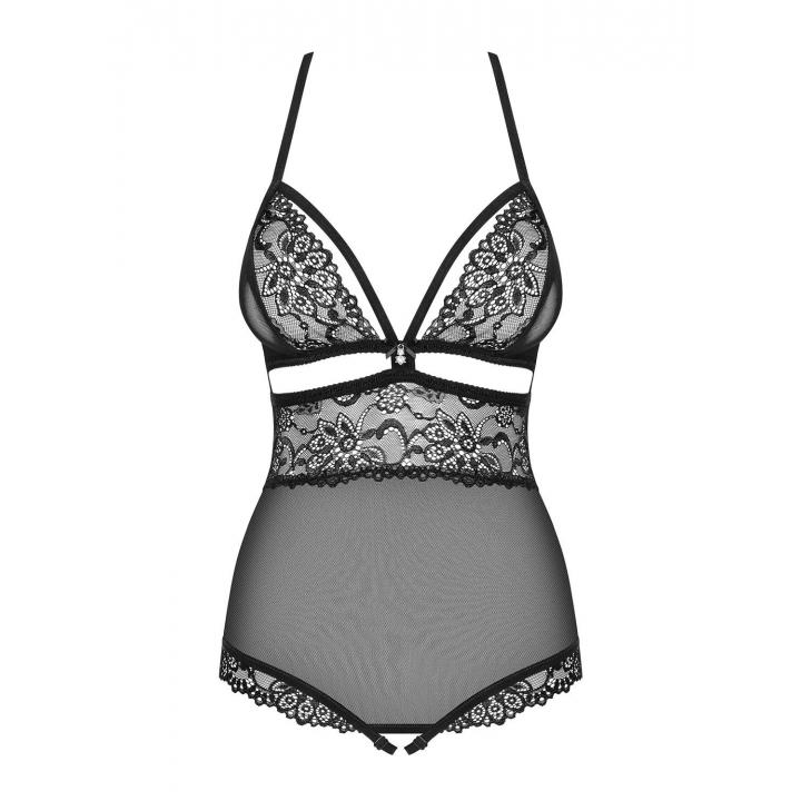 Czarne otwarte Body Obsessive 838-TED-1, wyjątkowo kobiece