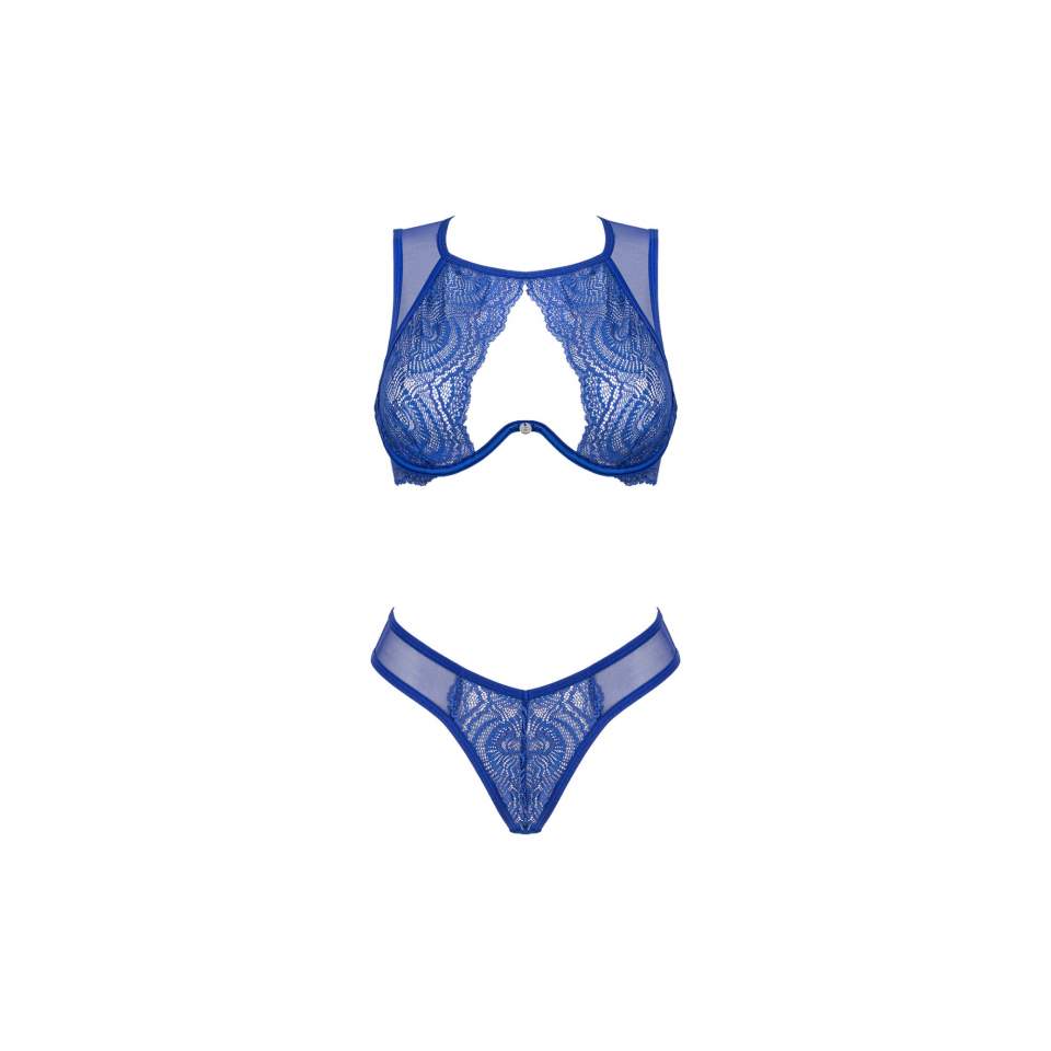 Komplet dwuczęściowy Obsessive Giselia w kobaltowym kolorze