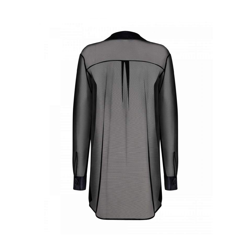 Luźna, prześwitująca koszula damska Obsessive Stellya - czarna