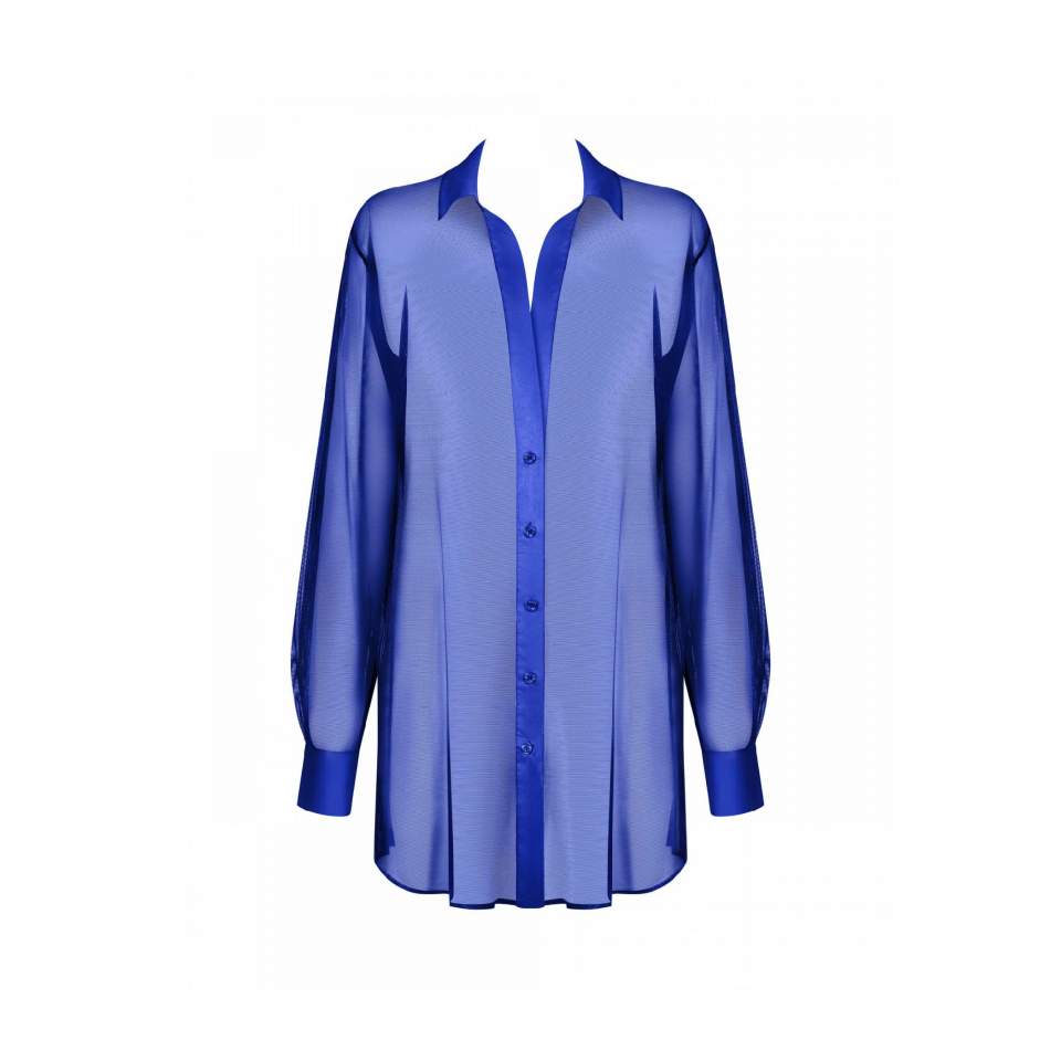 Koszula damska na guziki Obsessive Stellya - niebieska