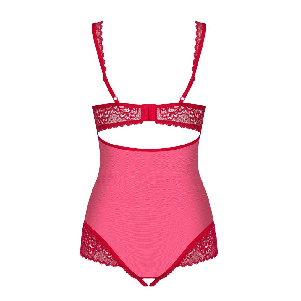 Otwarte czerwone Body Obsessive Rougebelle