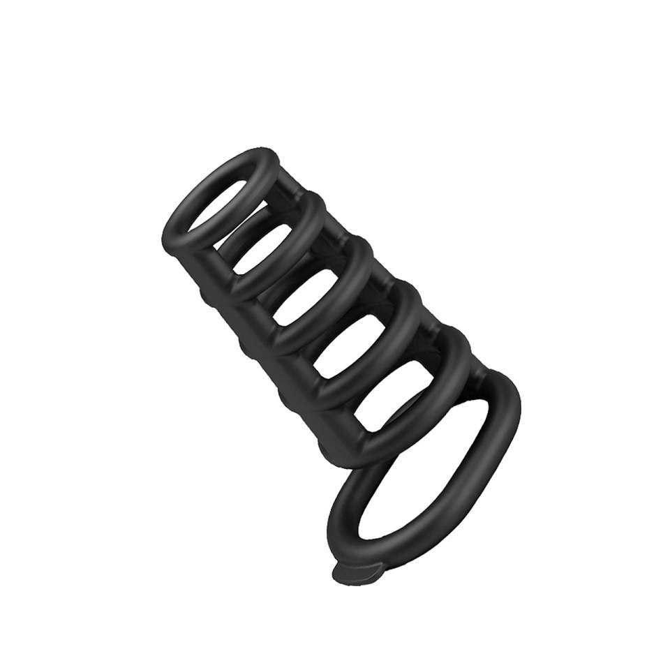 Nakładka przelotowa na penisa wykonana z silikonowych ringów