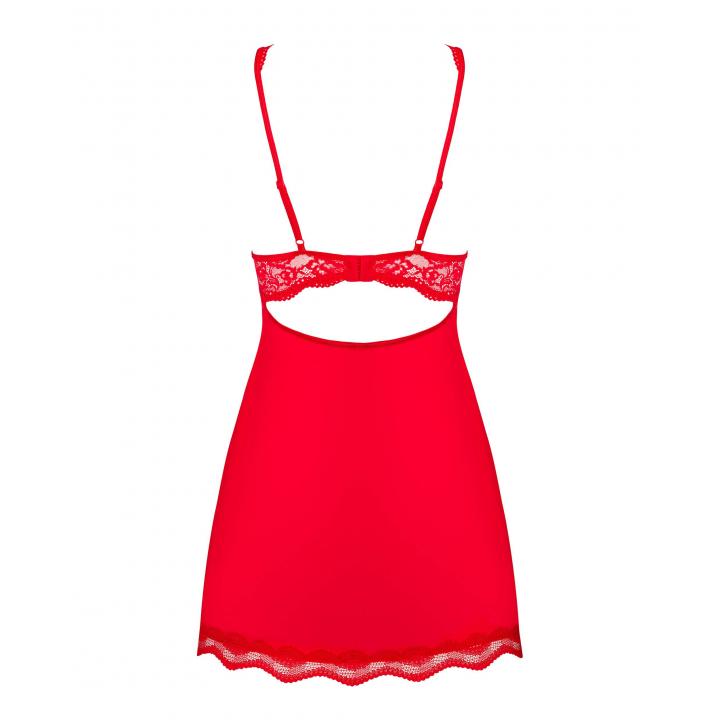 Koszulka babydoll i stringi czerwona- Luvae