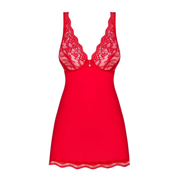 Koszulka babydoll i stringi czerwona- Luvae