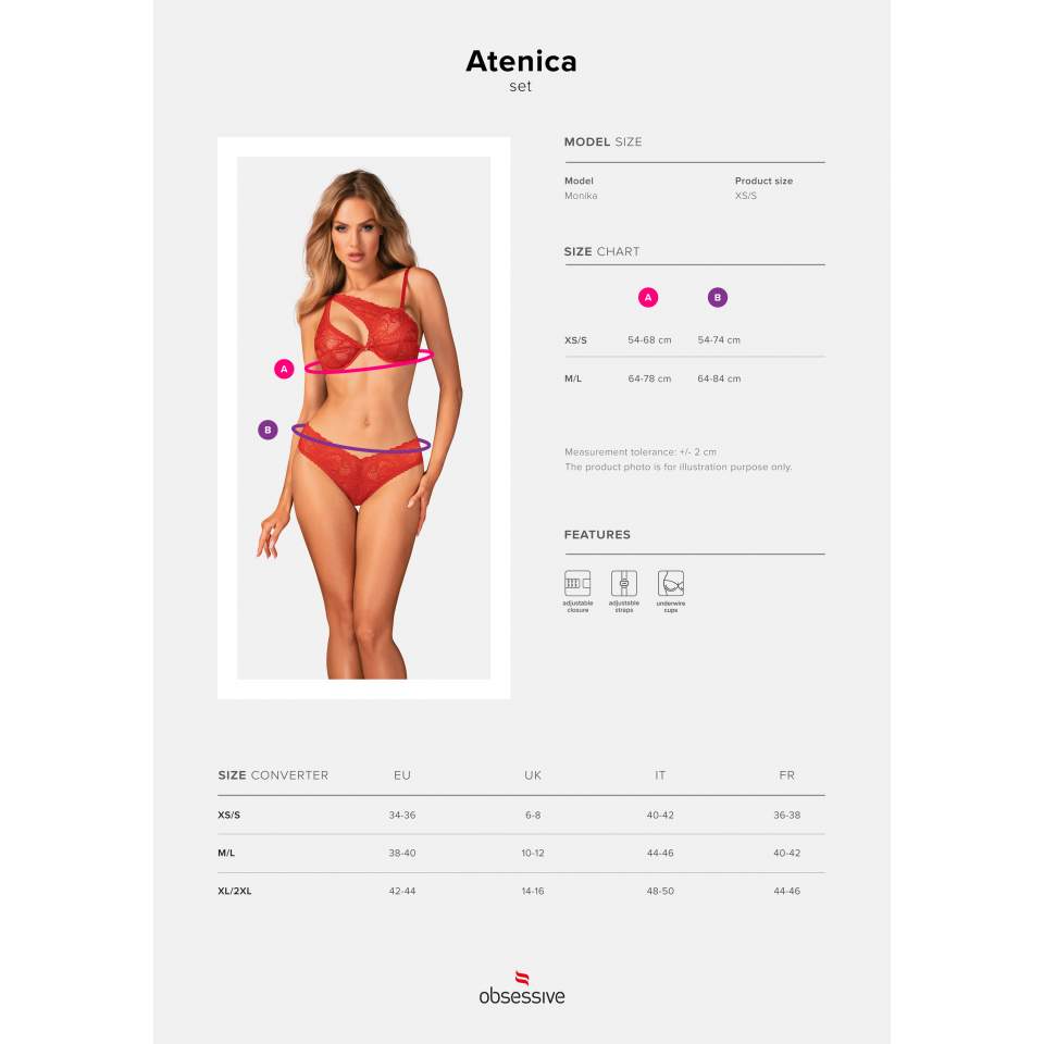 Komplet 2-częściowy czerwony- Atenica