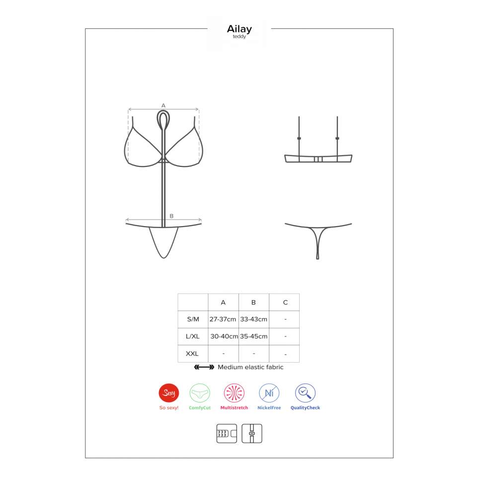 Boskie, czarne Body Obsessive Ailay