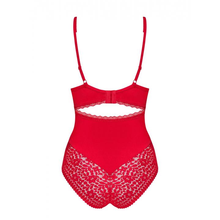 Czerwone Body Obsessive Jolierose, inspirowane dużym biustem
