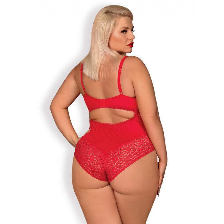 Czerwone Body Obsessive Jolierose, inspirowane dużym biustem