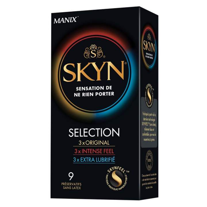 Unimil Skyn prezerwatywy 9 sztuk: klasyczne+ nawilżające+ z wypustkami