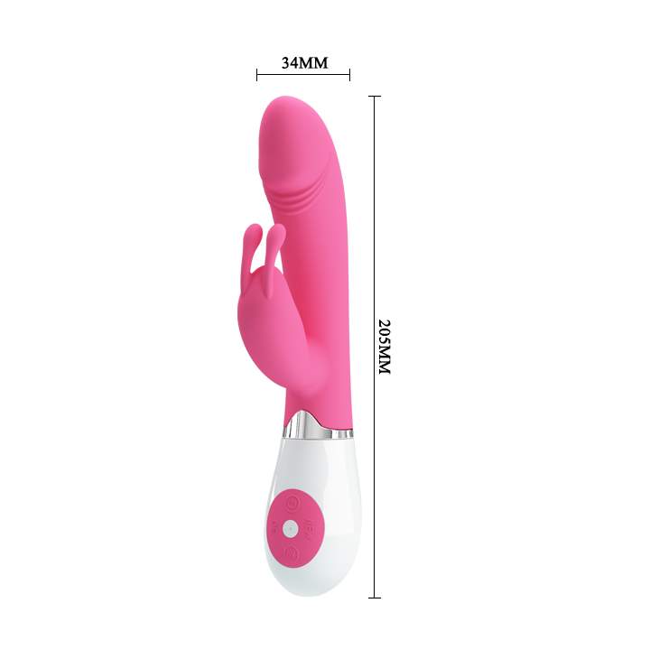 Różowy silikonowy wibrator w postaci króliczka