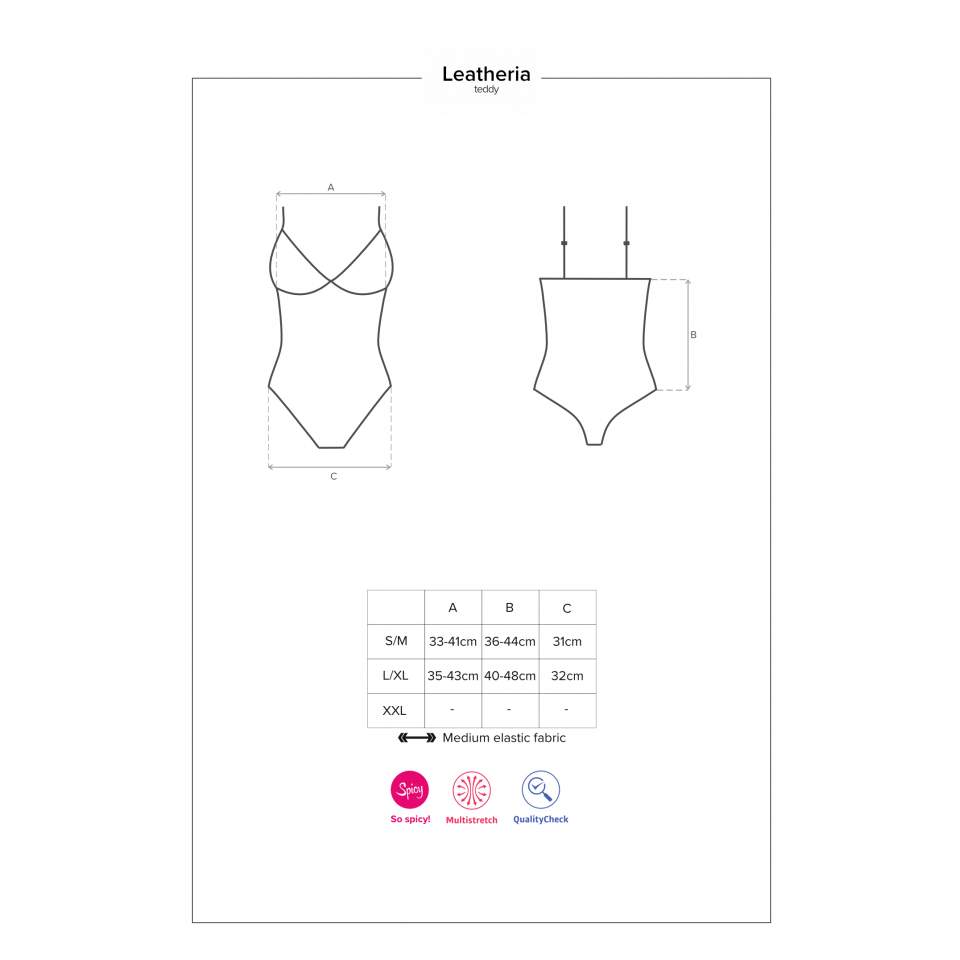 Czarne body Obsessive Leatheria w stylu „wet look”