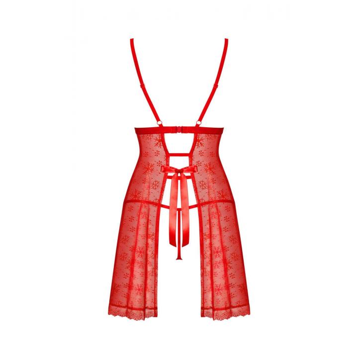 Seksowna czerwona babydoll i stringi z kolekcji Obsessive Claussica