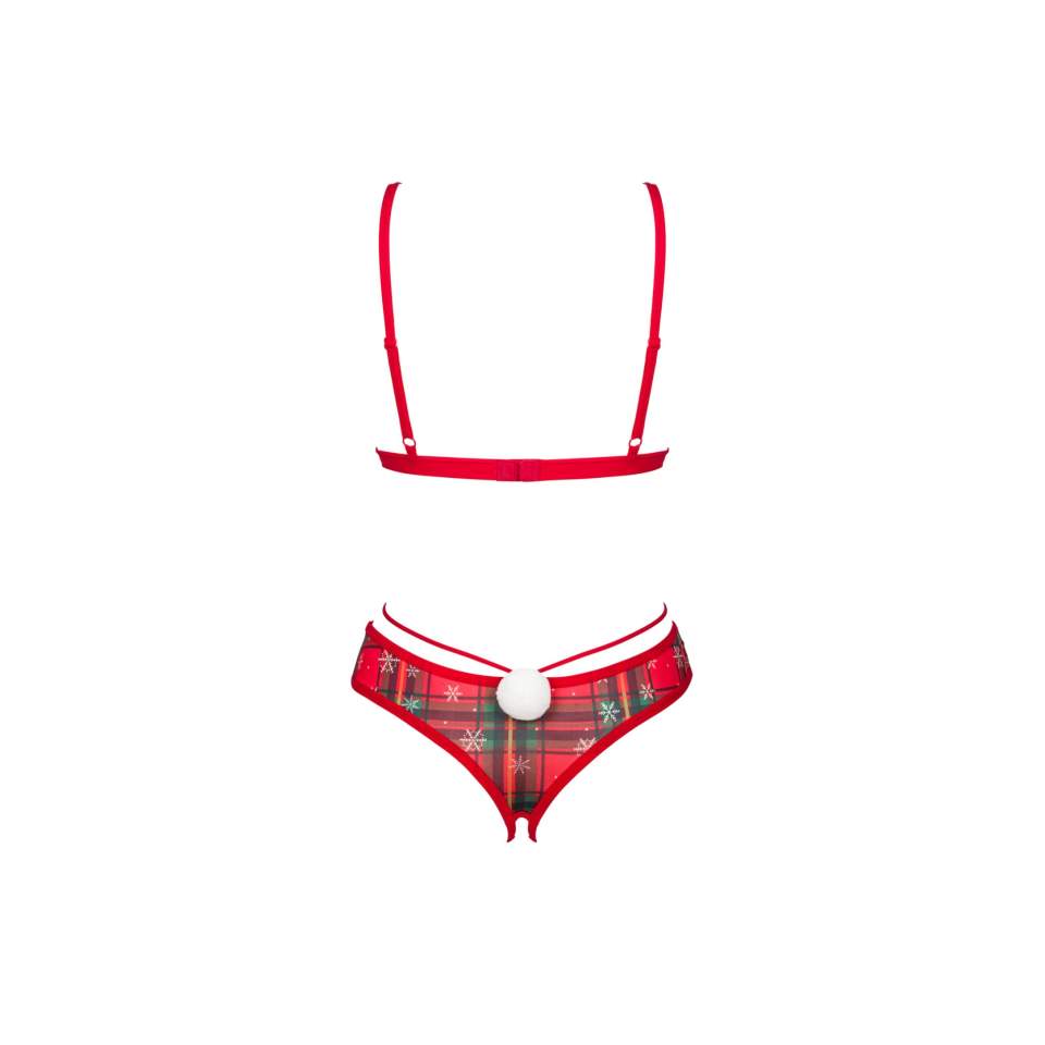 Komplet czerwony 2-cz. Ms Merrilo z motywem świątecznym