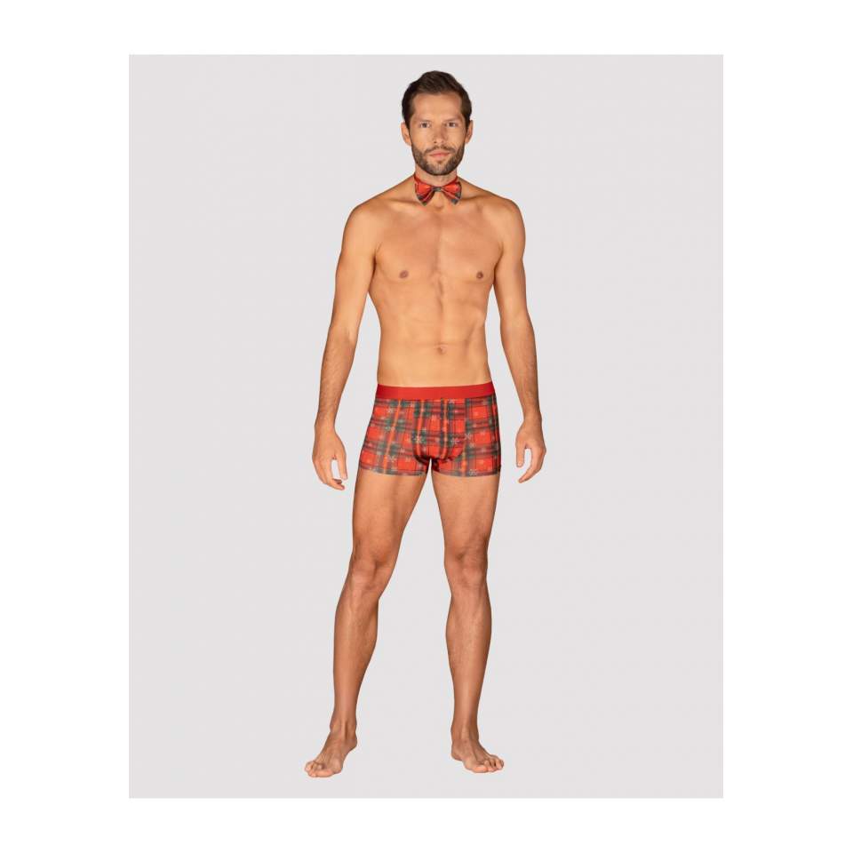 Komplet Mr Merrilo bokserki i mucha z motywem świątecznym