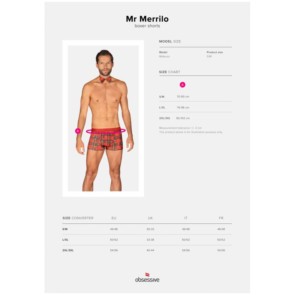 Komplet Mr Merrilo bokserki i mucha z motywem świątecznym