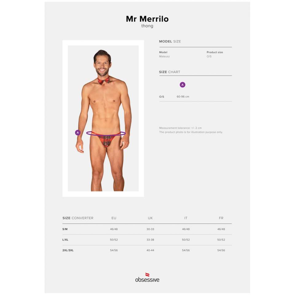 Komplet Mr Merrilo stringi i mucha z motywem świątecznym