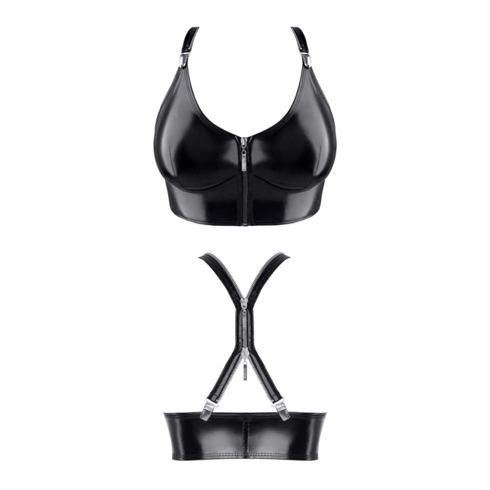 Krótki top z ozdobnym zamkiem błyskawicznym Demoniq Eike