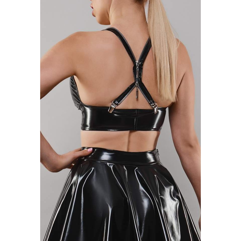 Krótki top z ozdobnym zamkiem błyskawicznym Demoniq Eike