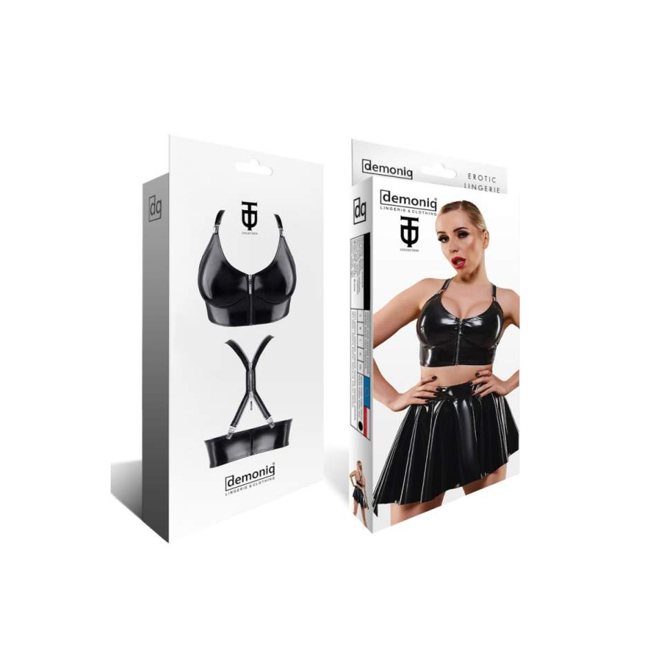 Krótki top z ozdobnym zamkiem błyskawicznym Demoniq Eike