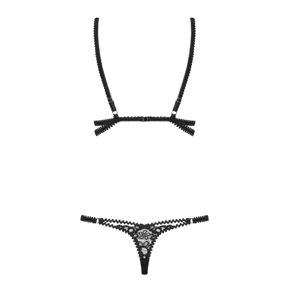 Czarne body Obsessive Mixty z seksownymi paskami