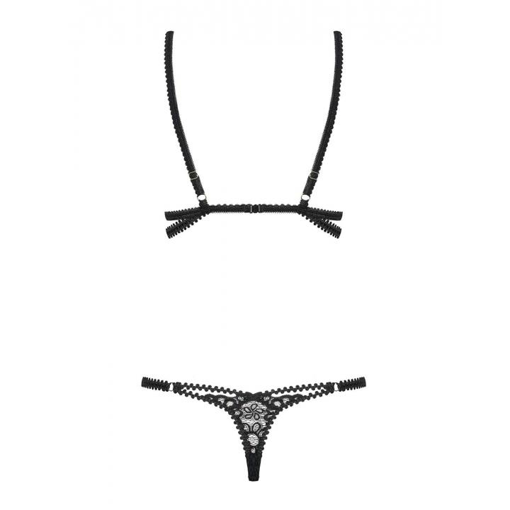 Czarne body Obsessive Mixty z seksownymi paskami
