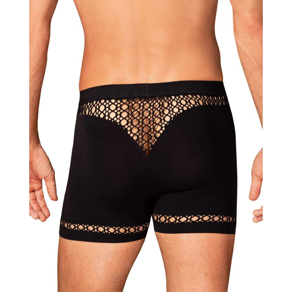 Intrygujące czarne bokserki Obsessive M102