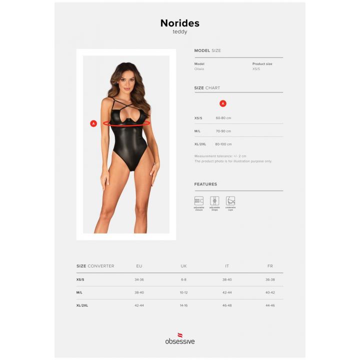 Drapieżne body czarne Obsessive Norides
