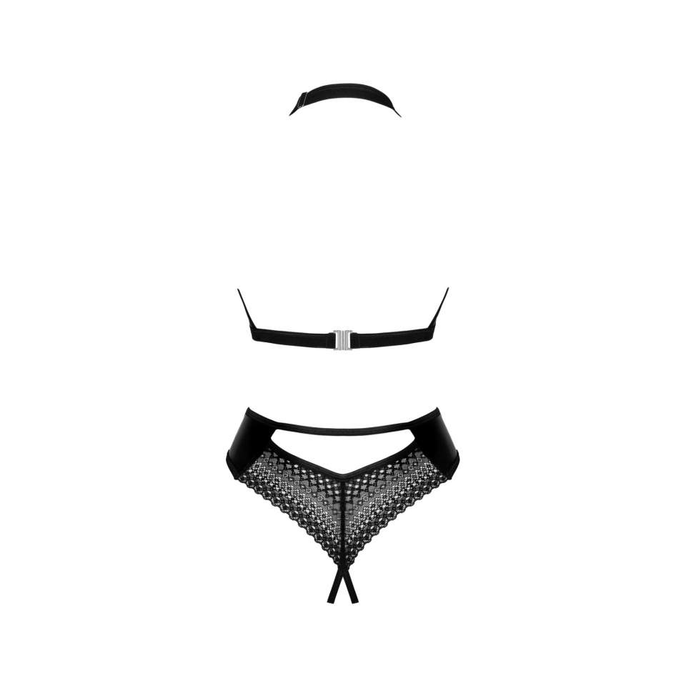 Kuszace otwarte czarne body Obsessive Norides