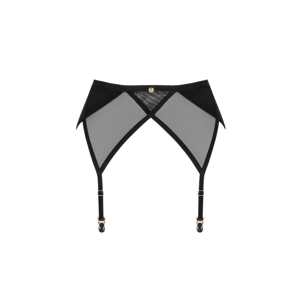 Czarny prześwitujący pas do pończoch Obsessive Nesari