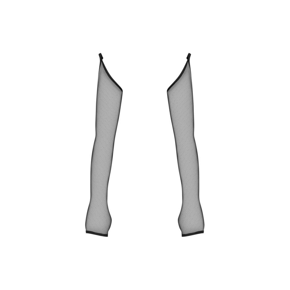 Prześwitujące czarne rekawiczki Obsessive Nesari