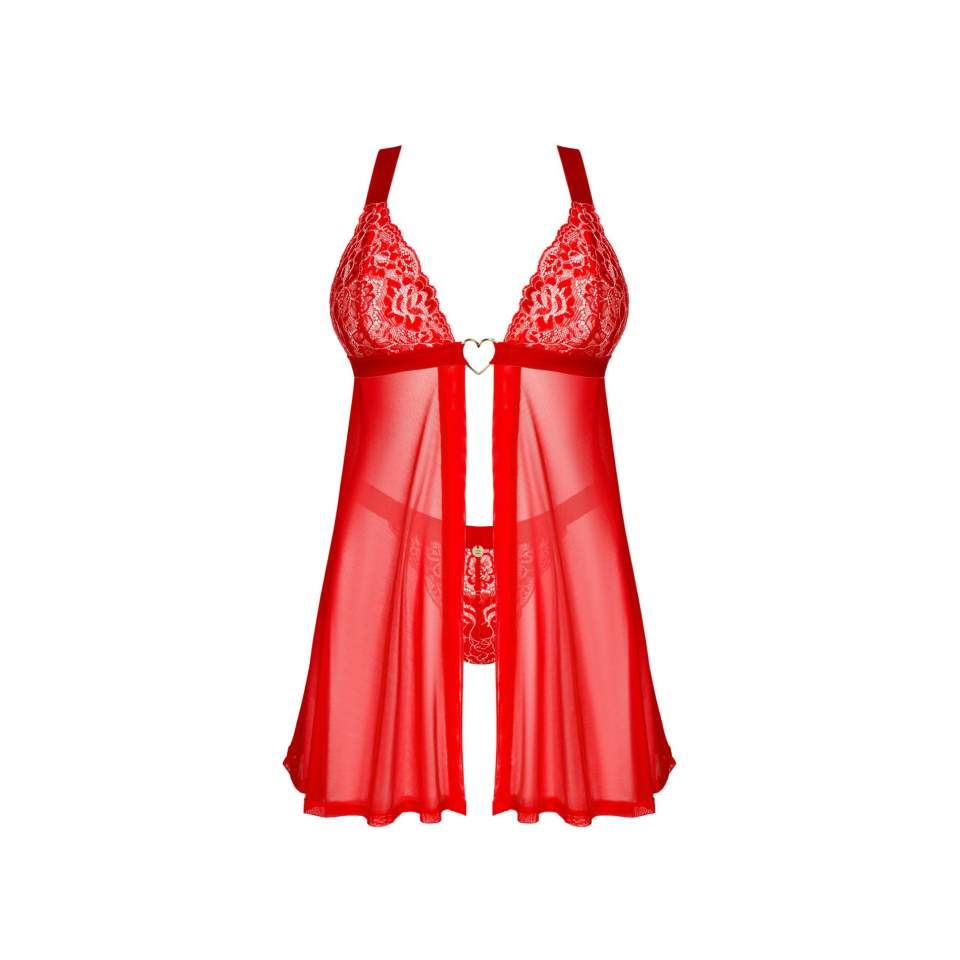 Romantyczna koszulka babydoll i stringi Obsessive Elianes